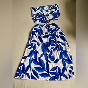 NEW, Never worn blue and white 2 piece dress!
